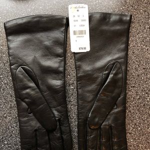 Brooks Brothers Leather Cashmere Lined Gloves